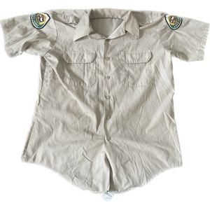 Vintage Colorado State Parks USA Large Uniform S/S Button Up Shirt VTG